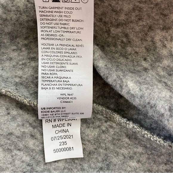 EDDIE BAUER Radiator Fleece 1/4 Zip Pull Over Sweater Mock Neck Size Large NWT - Picture 6 of 6